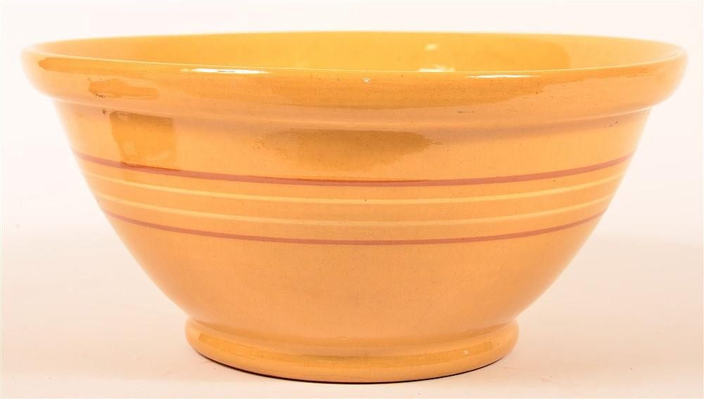 Appraisal: Very Large Yellowware Mixing Bowl Very Large Yellowware Mixing Bowl