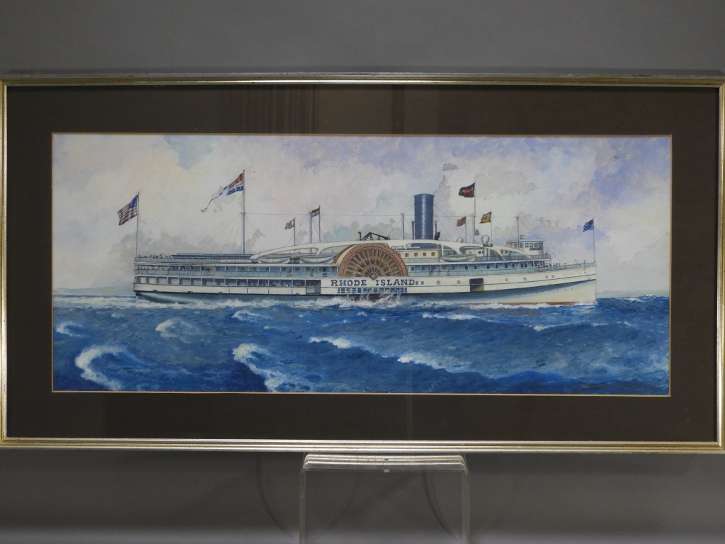 Appraisal: WALLACE RANDALL PAINTING OF STEAMSHIP RHODE ISLAND Rhode Island th