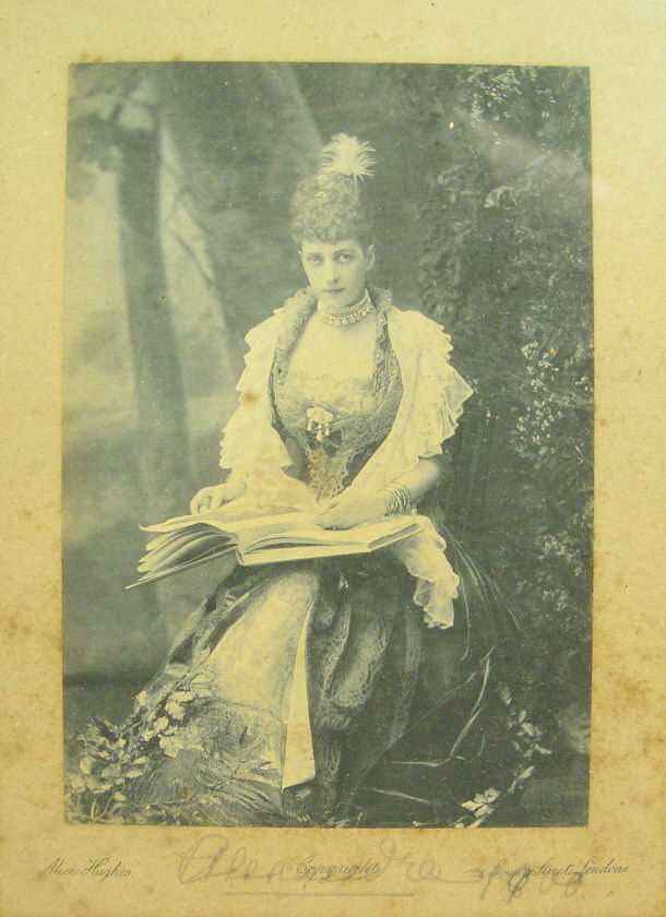 Appraisal: Commemorative black and white photograph of Queen Alexandra with pencil