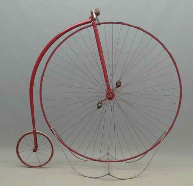 Appraisal: C 's English racing highwheel bicycle '' front wheel with