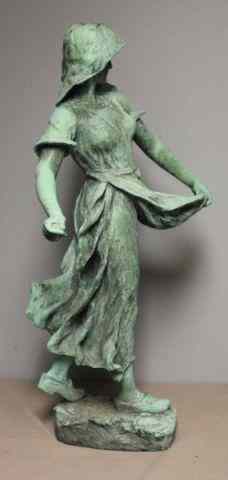 Appraisal: Schork Hans Signed Bronze Of Peasant GirlDated '' '' also