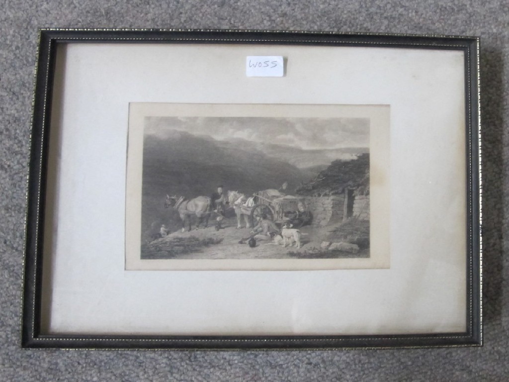 Appraisal: Engraving of Ghillies in a landscape