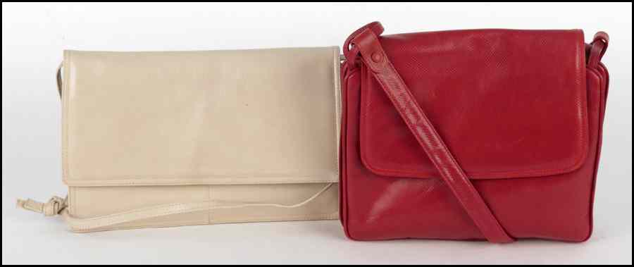 Appraisal: TWO BOTTEGA VENETA LEATHER HANDBAGS Red '' x '' x