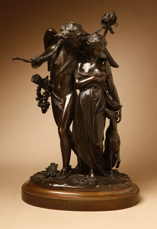 Appraisal: After Albert Ernest Carrier -Belleuse patinated-bronze group 'L' Amour et