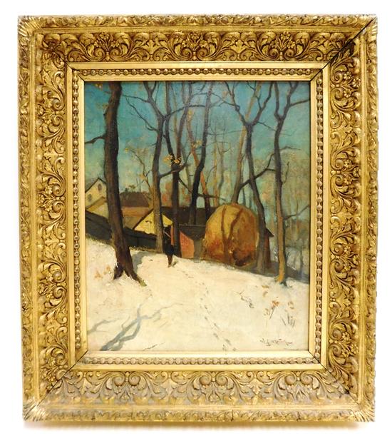 Appraisal: Oil on canvas bearing signature of W L Metcalf American