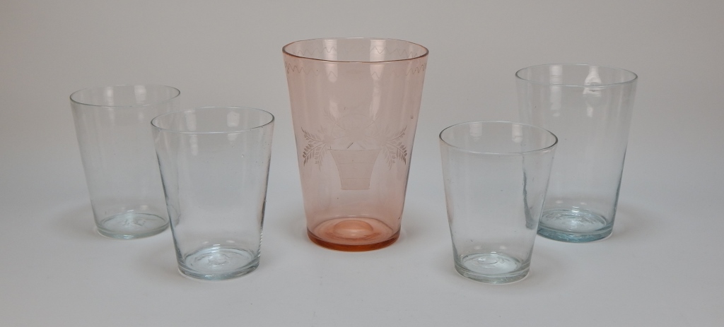 Appraisal: PC ASSORTED HAND BLOWN FLIP GLASSES GROUP United States th