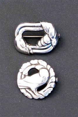 Appraisal: A Georg Jensen silver brooch model no and another model