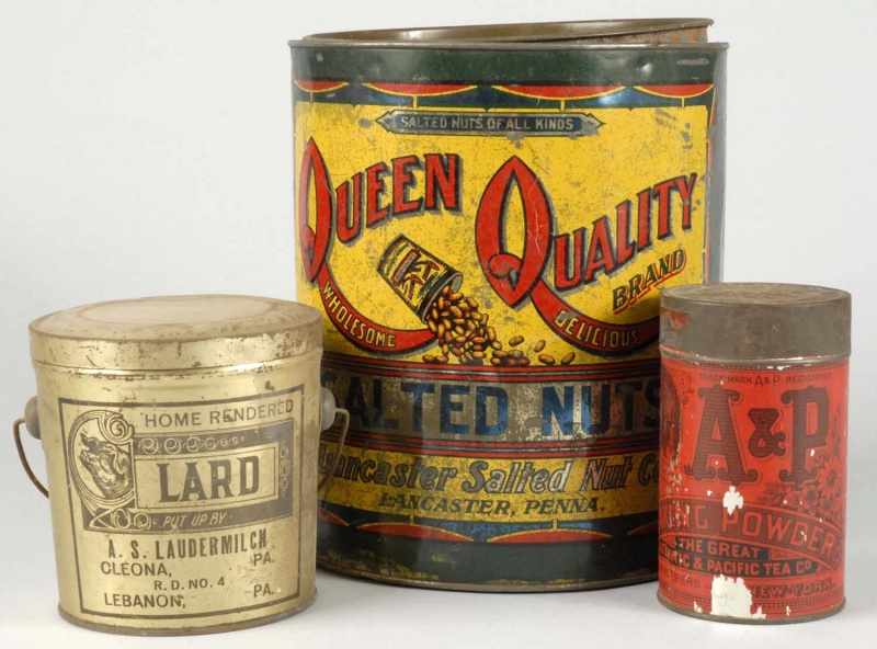 Appraisal: Lot of Advertising Tins Description Includes one Lard tin with