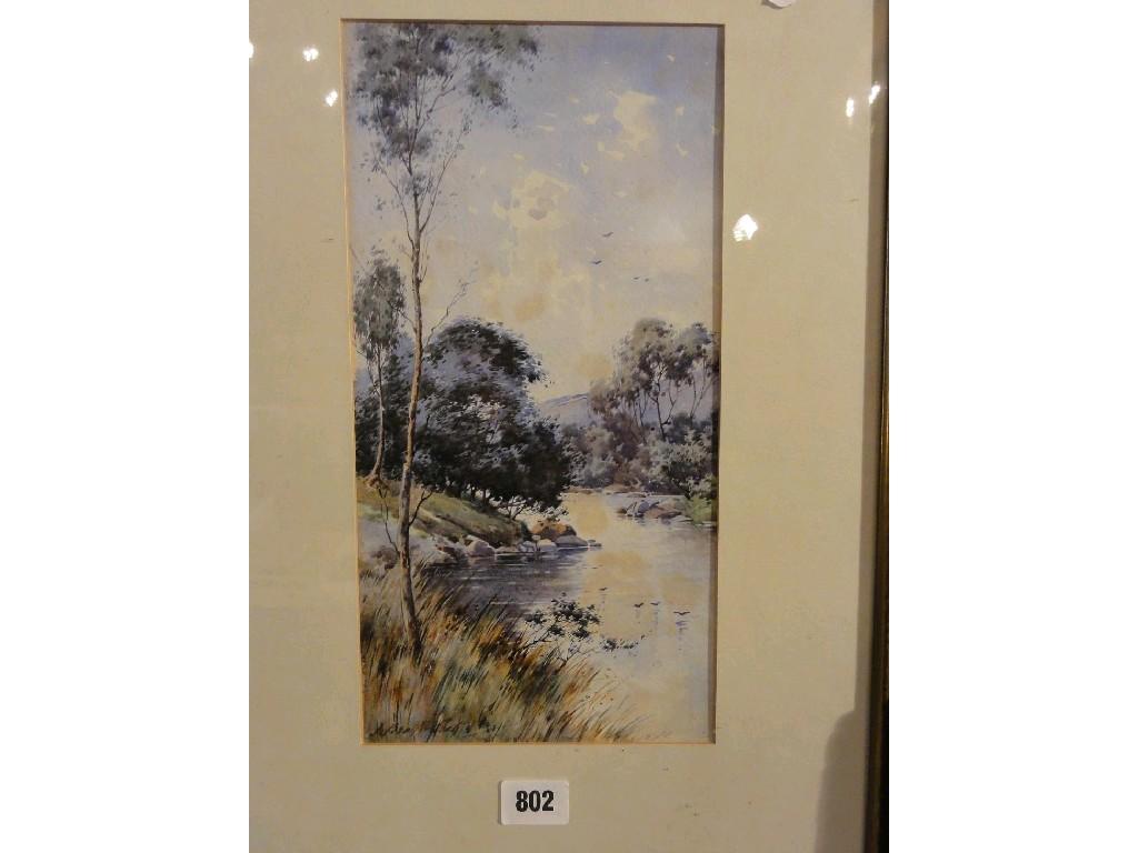 Appraisal: An early th century watercolour of a river scene with