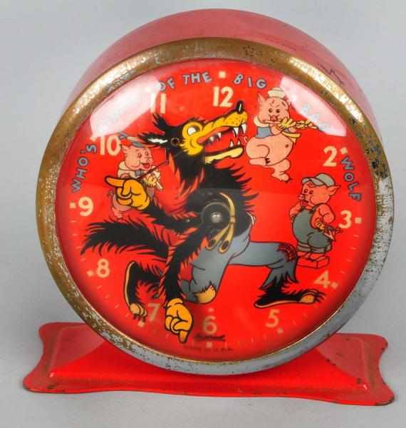 Appraisal: Disney Little Pigs Big Bad Wolf Alarm Clock Description Made