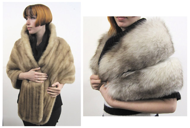 Appraisal: LADY'S MINK WRAP AND FOX SHAWL pieces The mink wrap