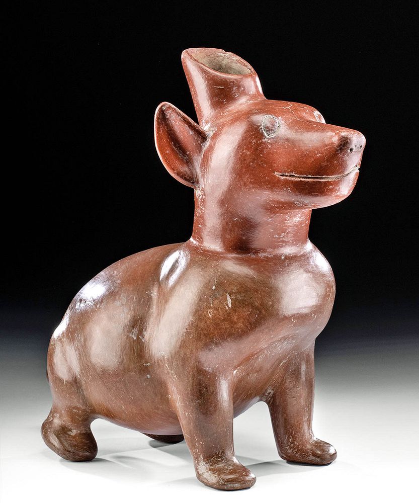 Appraisal: Colima Redware Dog Effigy Alert Puppy Pre-Columbian West Mexico Colima