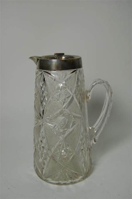 Appraisal: A modern lemonade pitcher Birmingham the cut crystal body with