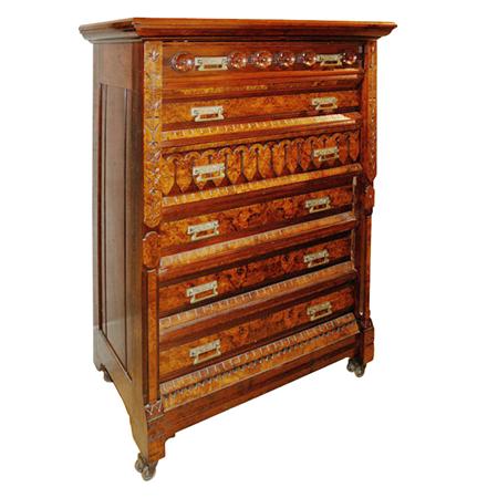 Appraisal: Victorian Carved Walnut Lockside Chest Estimate -