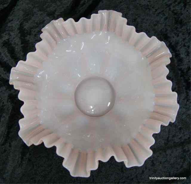 Appraisal: Vintage Fenton Glass Rose Overlay '' BowlThis is a beautiful