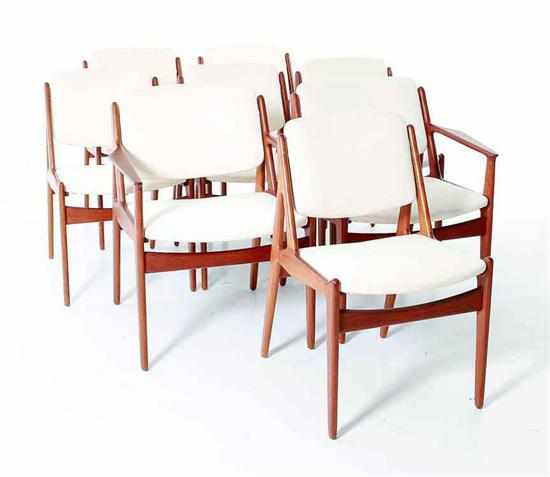 Appraisal: Set of eight Arne Vodder Danish Modern teak dining chairs