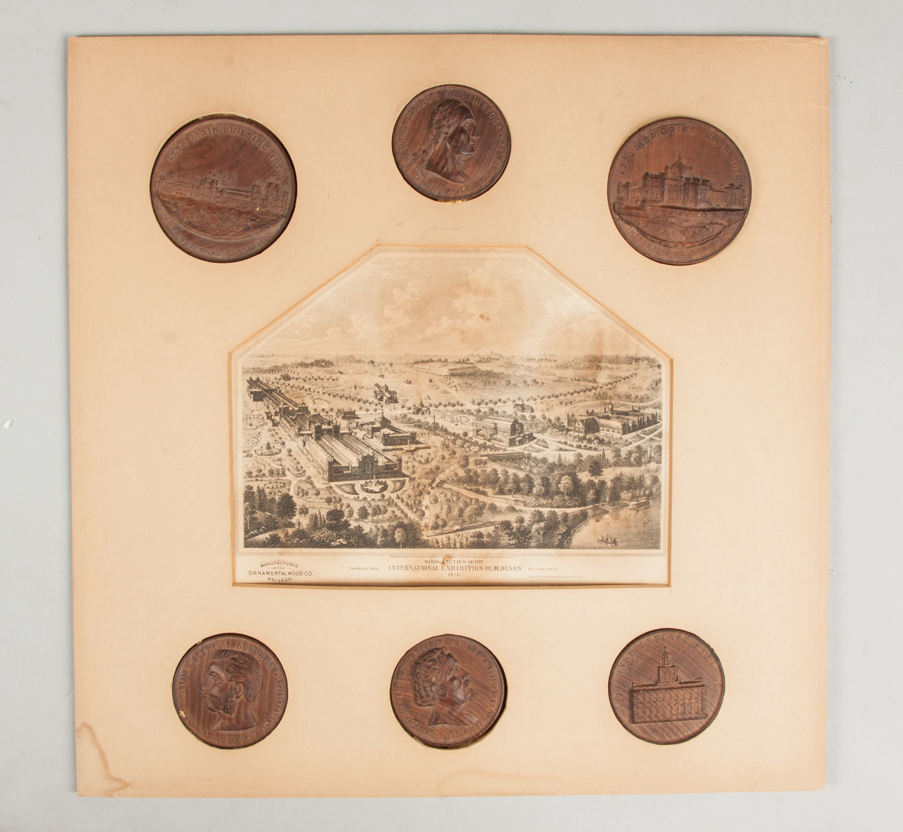 Appraisal: Philadelphia International Exhibition Walnut Roundels