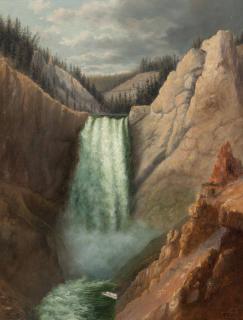 Appraisal: Ralph Earl Decamp Yellowstone Falls initialed and dated lower right