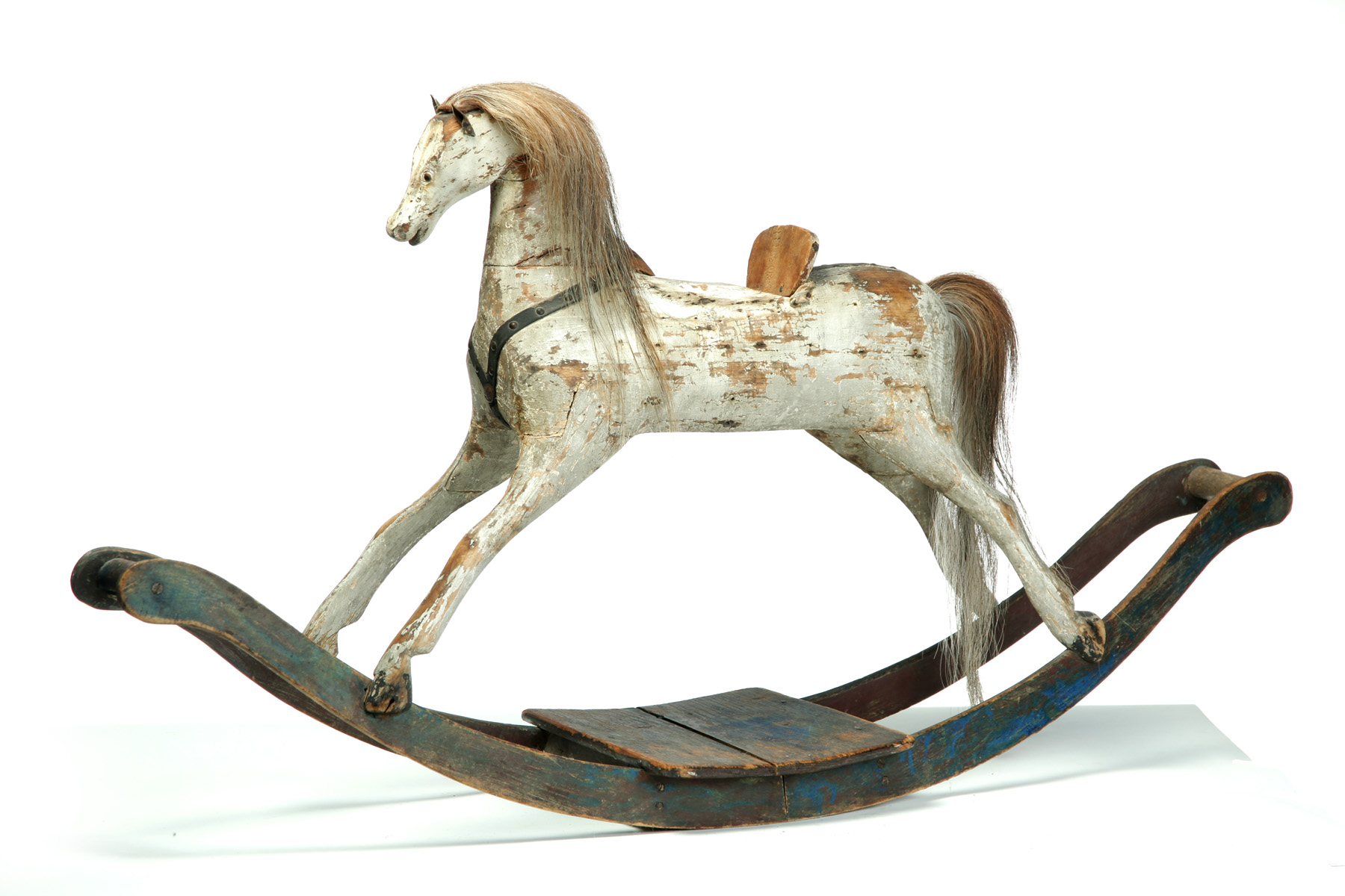 Appraisal: AMERICAN DECORATED ROCKING HORSE Purchased in Pennsylvania late th century