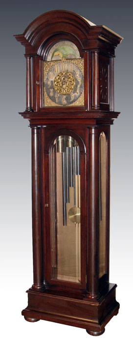 Appraisal: EARLY TH C BAWO DOTTER TUBE MAHOGANY GRANDFATHER CLOCK Hand