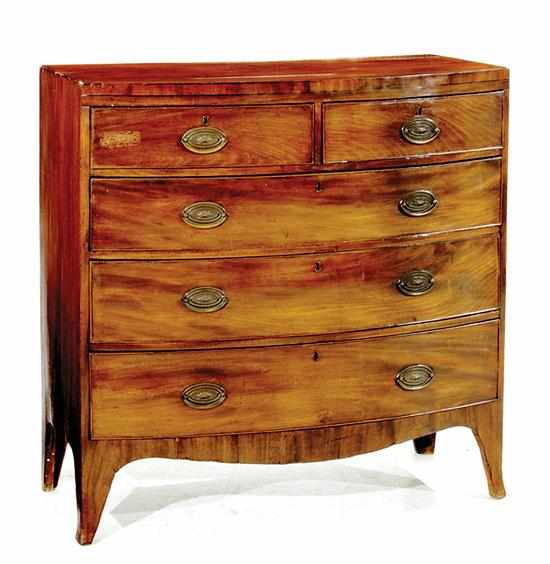 Appraisal: English Victorian mahogany bowfront chest of drawers last quarter th