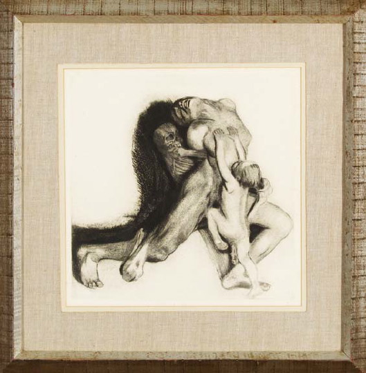 Appraisal: Kathe Kollwitz German - Tod und Frau etching and dry