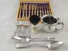 Appraisal: A set of six Swiss silver ice cream spoons marked