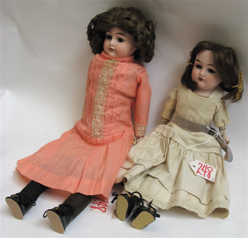 Appraisal: TWO GERMAN BISQUE HEAD GIRL DOLLS by Armand Marseilles each