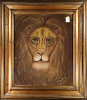 Appraisal: Portrait of a Lion pastel Portrait of a Lion pastel