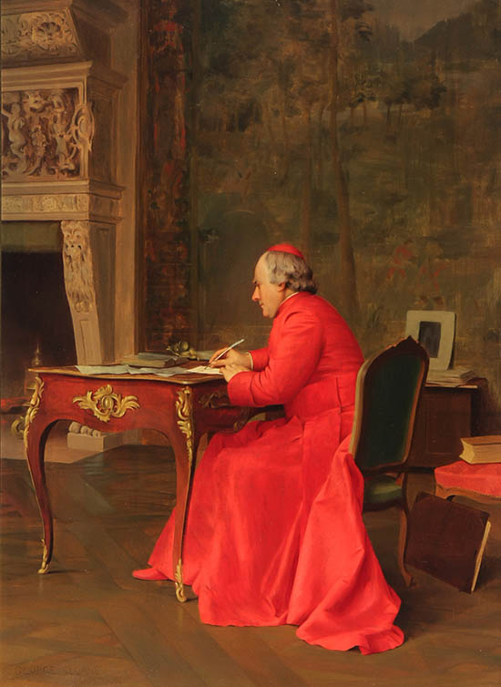 Appraisal: George Sloane American - Cardinal at His Desk Signed George