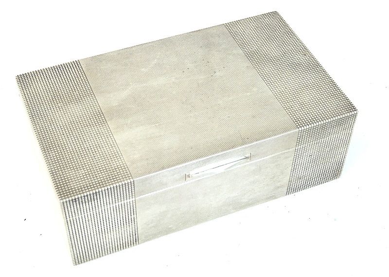 Appraisal: English Sterling Silver Cigarette Box English Sterling Silver Cigarette Box