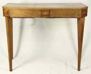 Appraisal: A pale mahogany side table the rectangular top with chamfered