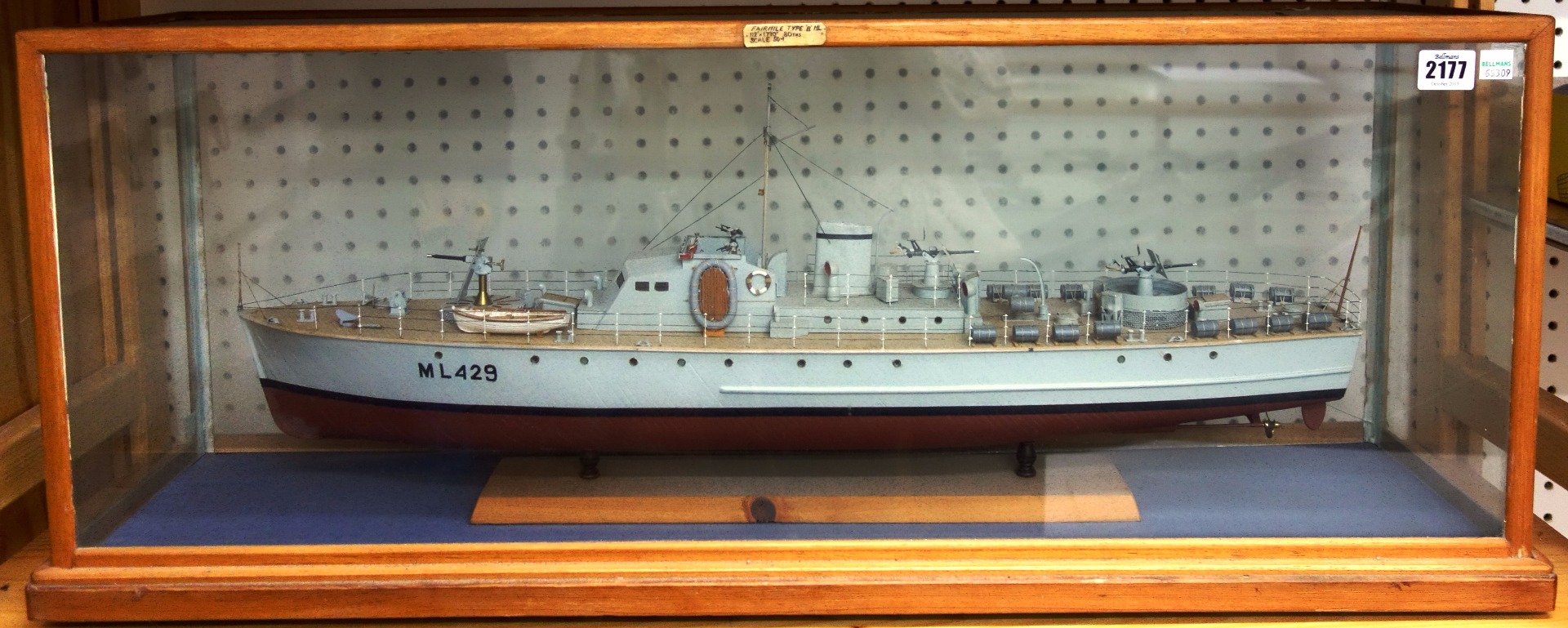 Appraisal: A scratch built model World War Two naval ship 'ML