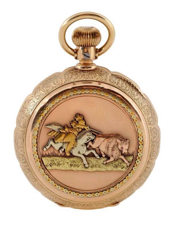 Appraisal: Large Tricolor Gold Pocket Watch Size No Marked K Overall