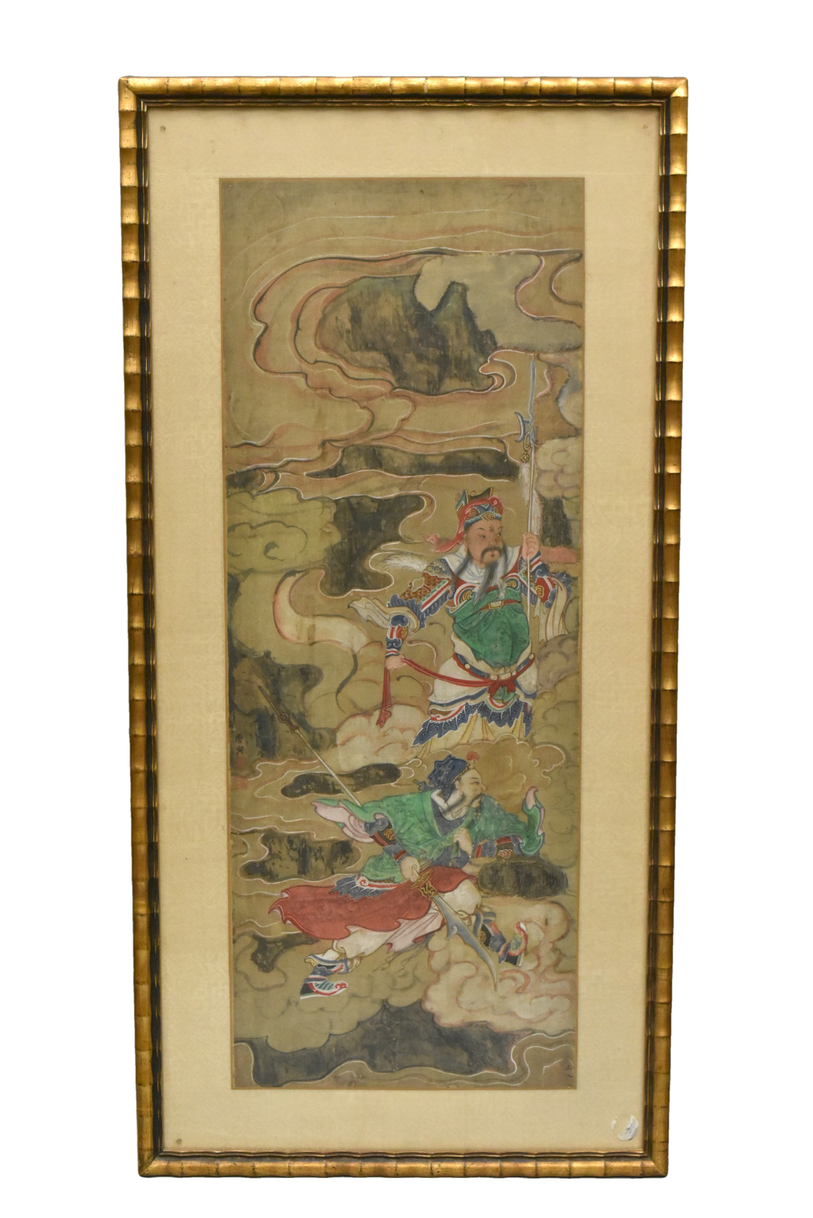 Appraisal: A Chinese framed painting on silk of deities from the