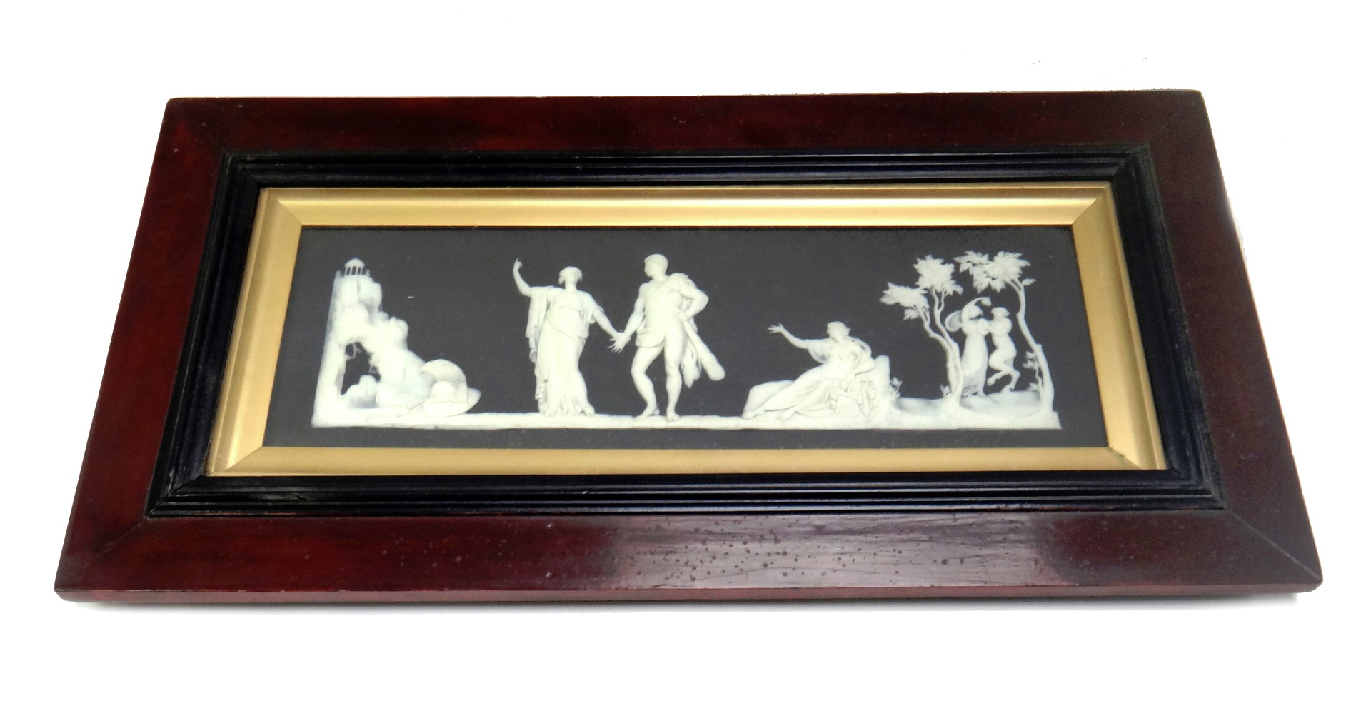 Appraisal: A pair of Wedgwood black jasper rectangular plaques late th