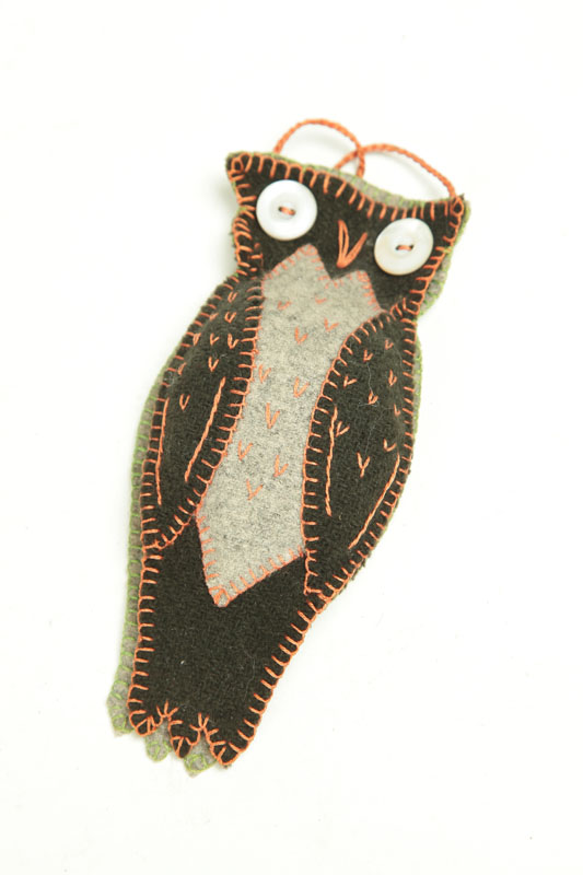 Appraisal: PEN WIPE American late th century felt Owl ''l