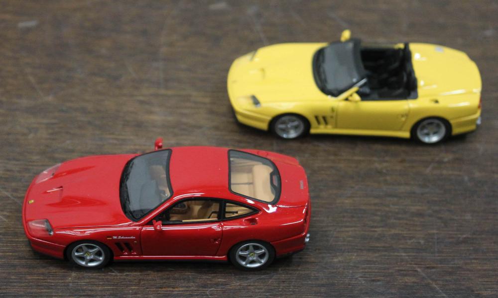 Appraisal: TWO BBR SCALE MODEL FERRARI'S Maranello red with black trim