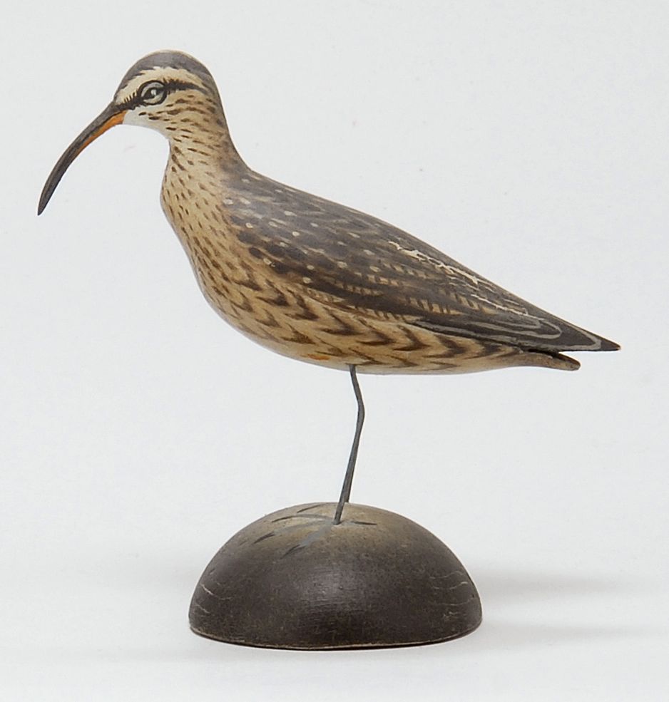 Appraisal: MINIATURE CURLEW With minnow in its throat By Crowell of