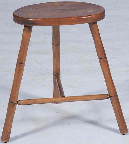 Appraisal: Windsor Stool American a Windsor stool in pine with three