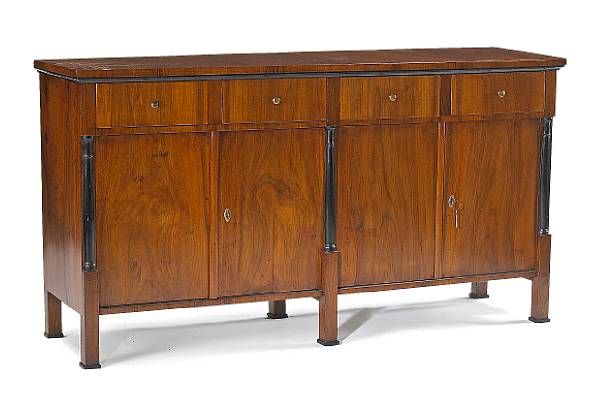 Appraisal: A Biedermeier parcel ebonized walnut credenza first quarter th century