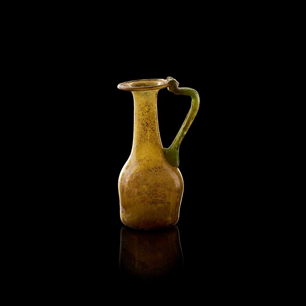 Appraisal: ROMAN GLASS AMBER JUG EUROPE OR NEAR EAST RD -