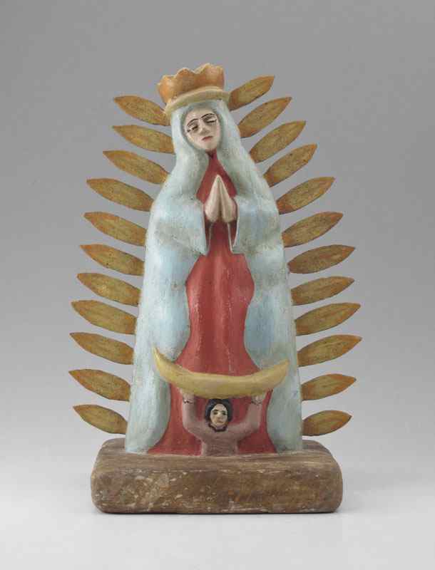 Appraisal: OUR LADY OF GUADALUPE SANTOS Carved wood religous figure ''