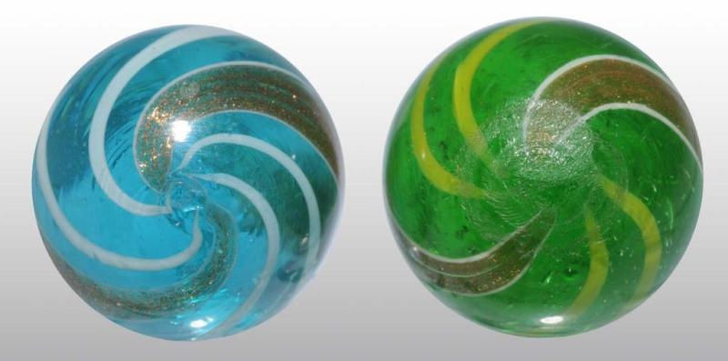 Appraisal: Lot of Colored Glass Lutz Marbles Condition Size Both Dia