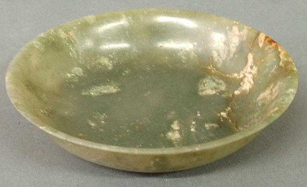 Appraisal: - Chinese mottled celadon shallow dish with Qianlong seal mark