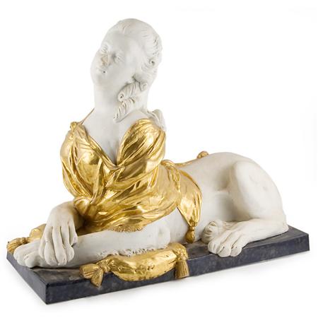 Appraisal: Continental Bisque Porcelain Figure of a Sphinx Estimate -