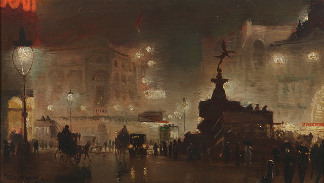 Appraisal: George Hyde Pownall - Piccadilly Circus at Nightsigned lower left