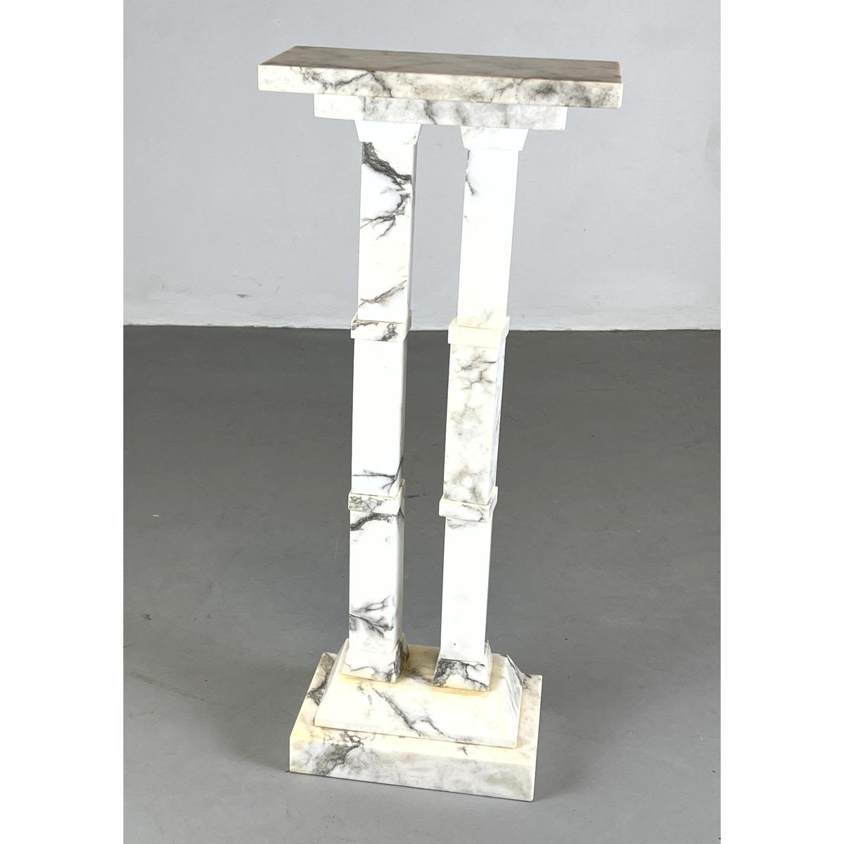 Appraisal: Italian Marble double column pedestal Marked made in Italy Dimensions