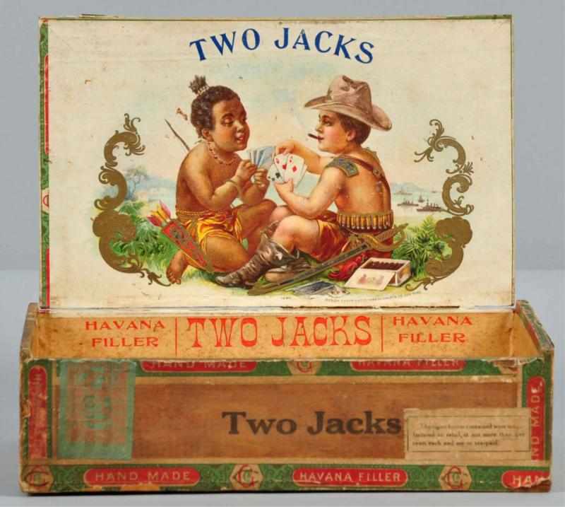 Appraisal: Two Jacks Cigar Box Description Copyrighted Rare Spanish American War