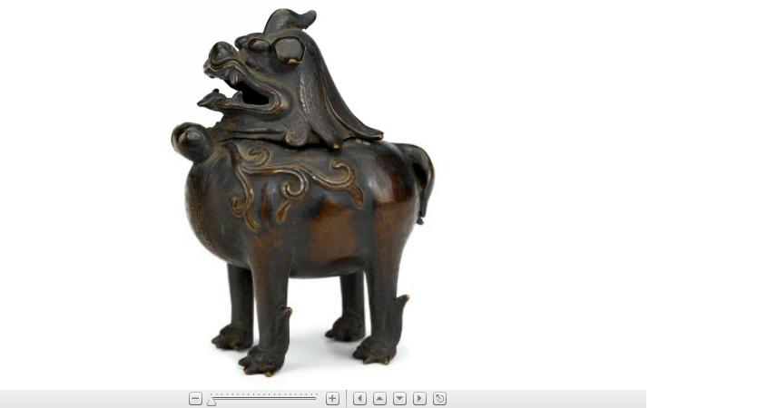 Appraisal: Small Chinese bronze Fu lion form censer th century